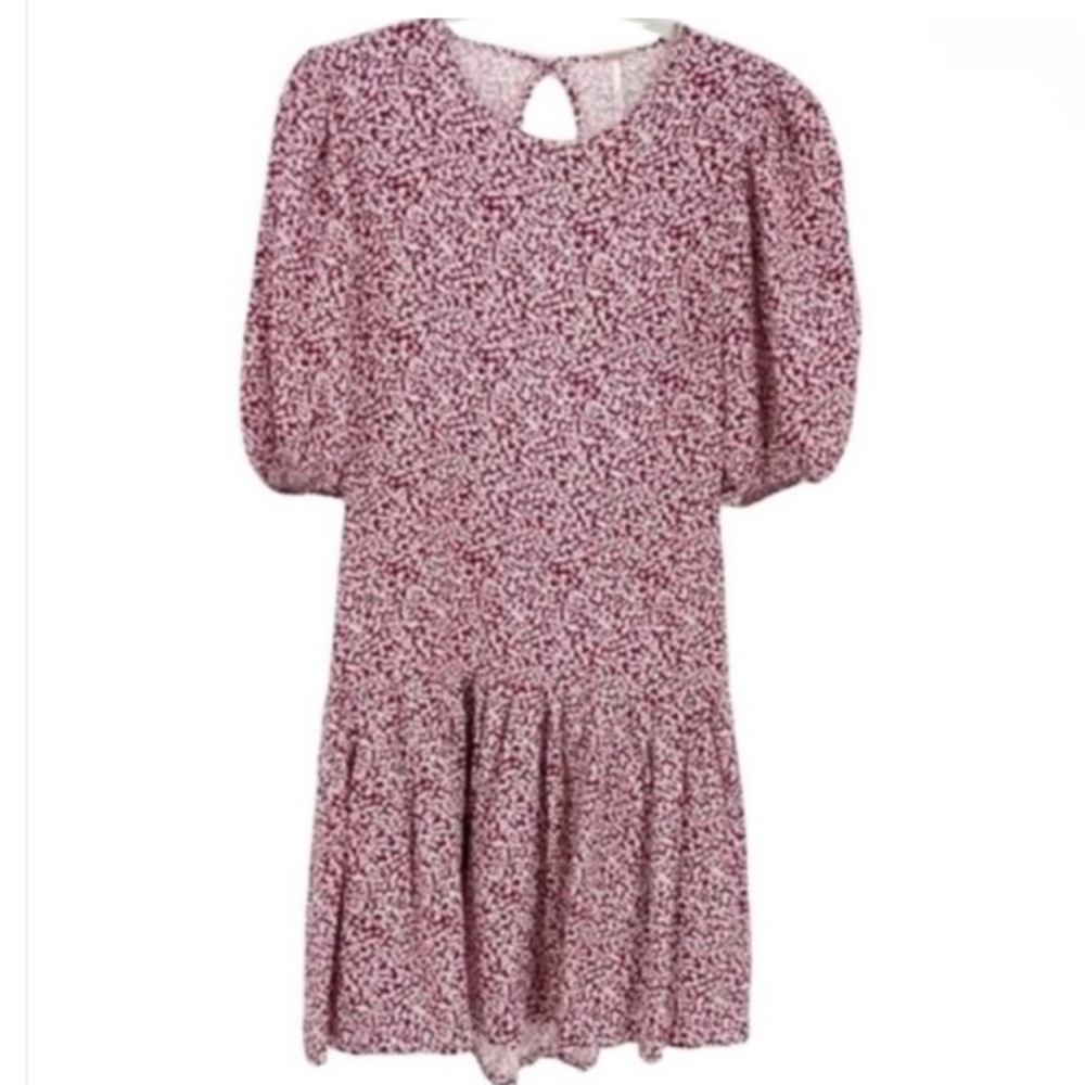 Free People Dancing In The Dark Puff Sleeve Mini Dress Medium - Picture 6 of 10